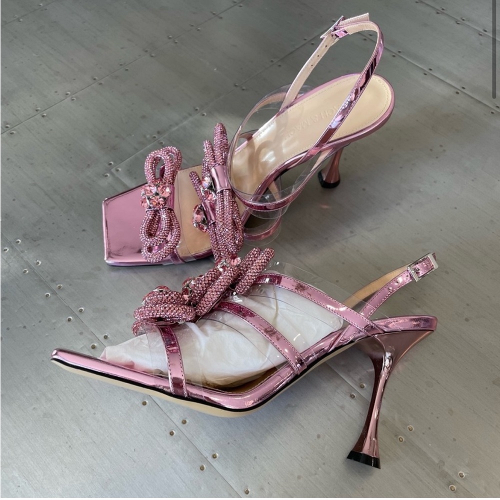 Mach & Mach Women's Pink Triple Bow Metallic